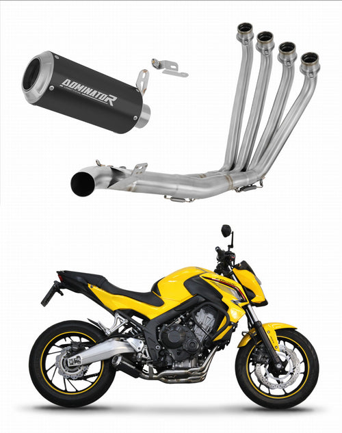 Honda CB 650 F 2014 - 2018 Full Exhaust System Collector Silencer GP BLACK + dB killer medium