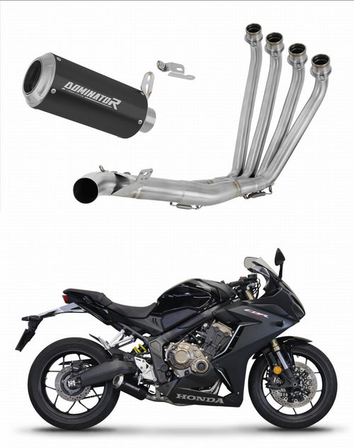 Honda CBR 650 R 2019 - 2023 Full Exhaust System Collector Silencer GP BLACK + dB killer medium