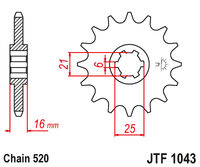 Front sprocket JT JTF1043,14