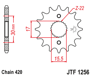 Front sprocket JT JTF1256,16