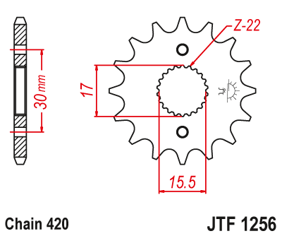 Front sprocket JT JTF1256,16