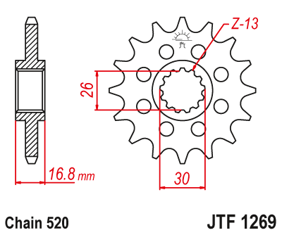 Front sprocket JT JTF1269,17