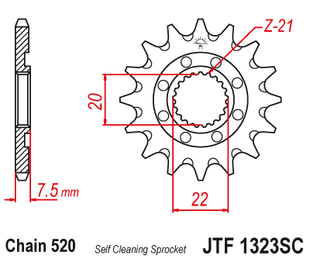 Front sprocket JT JTF1323,14SC