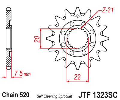 Front sprocket JT JTF1323,14SC