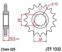 Front sprocket JT JTF1332,14