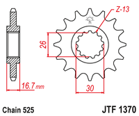 Front sprocket JT JTF1370,15
