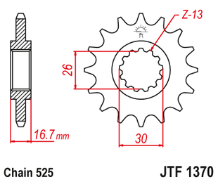 Front sprocket JT JTF1370,16