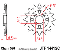 Front sprocket JT JTF1441,14SC