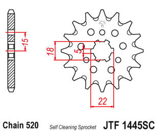 Front sprocket JT JTF1445,13SC