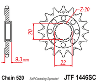Front sprocket JT JTF1446,13SC
