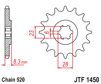 JT JTF1450 14T motorcycle front sprocket – additional product view 2