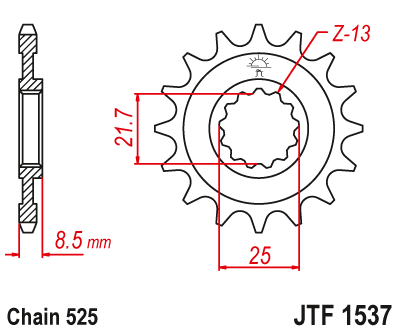 Front sprocket JT JTF1537,15