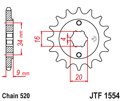 Front sprocket JT JTF1554,12