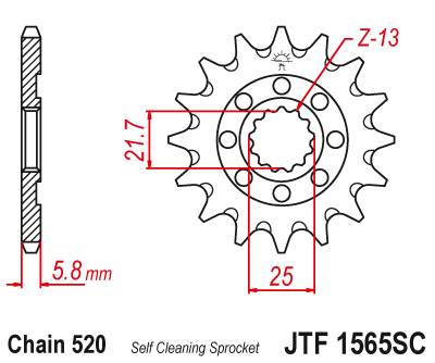 Front sprocket JT JTF1565,14SC