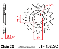 Front sprocket JT JTF1565,13SC