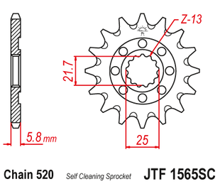 Front sprocket JT JTF1565,13SC
