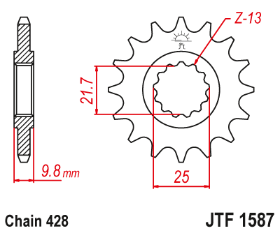 Front sprocket JT JTF1587,19