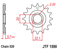 Front sprocket JT JTF1590,12