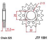 Front sprocket JT JTF1591,15