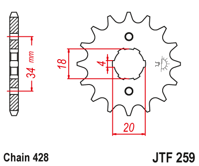 Front sprocket JT JTF259,13