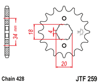 Front sprocket JT JTF259,16
