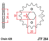Front sprocket JT JTF264,17