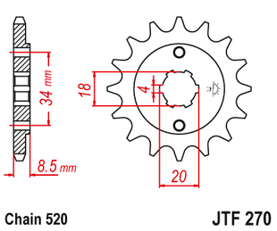 Front sprocket JT JTF270,15