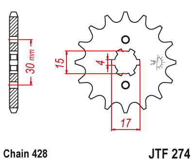 Front sprocket JT JTF274,14
