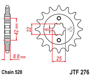 Front sprocket JT JTF276,16