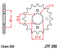 Front sprocket JT JTF280,13