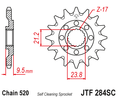 Front sprocket JT JTF284,14SC