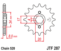 Front sprocket JT JTF287,14