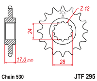 Front sprocket JT JTF295,15