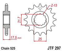 Front sprocket JT JTF297,15