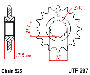 Front sprocket JT JTF297,15