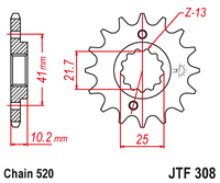 Front sprocket JT JTF308,15