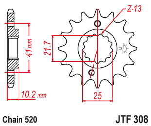 Front sprocket JT JTF308,15