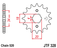 JT JTF328 13T motorcycle front sprocket – additional product view 2