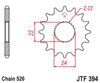 Front sprocket JT JTF394,16