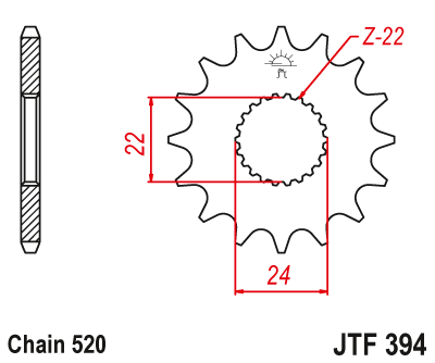 Front sprocket JT JTF394,15