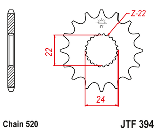 Front sprocket JT JTF394,17