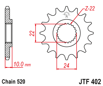 Front sprocket JT JTF402,14