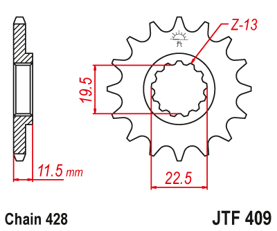 Front sprocket JT JTF409,16