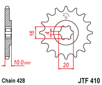 Front sprocket JT JTF410,15