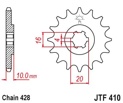 Front sprocket JT JTF410,15