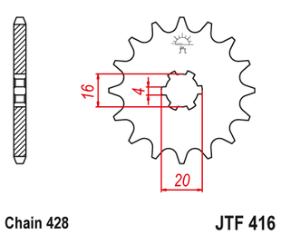 Front sprocket JT JTF416,14
