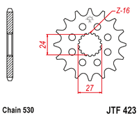 Front sprocket JT JTF423,16