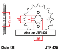 Front sprocket JT JTF425,16