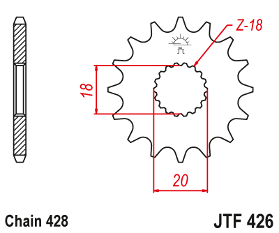 Front sprocket JT JTF426,15