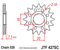 Front sprocket JT JTF427,13SC